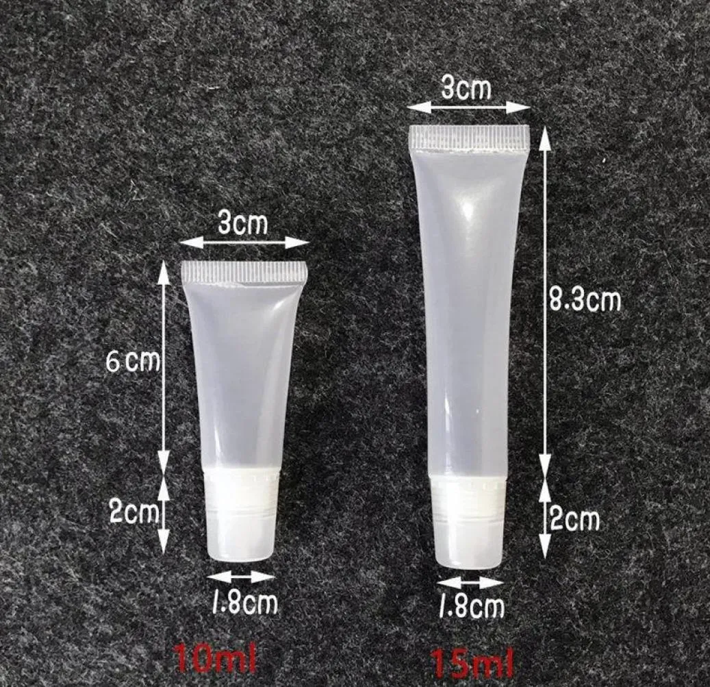 5ml 8ml 10ml 15ml Empty Lipstick Tube Lip Balm Soft Tube Makeup Squeeze Clear Lip Gloss9848301