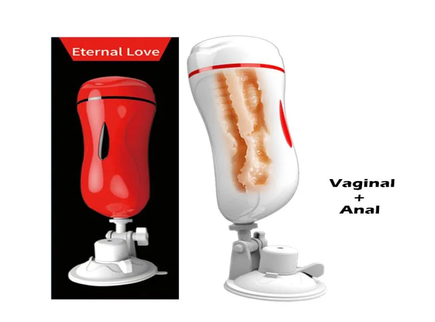 Mizzzee Vagina Anal Double Tunnels Masturbation Cup Sex Toys For Men Realistic Pussy Manlig Masturbators Suction Cup Sex Product3491513