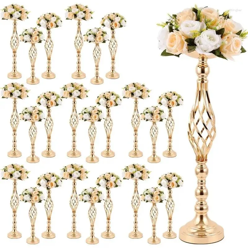 Vasi da 10 pezzi Metal Flower Dispagning Centrotavola da sposa Vaselelabra Candele Porta di candele per W