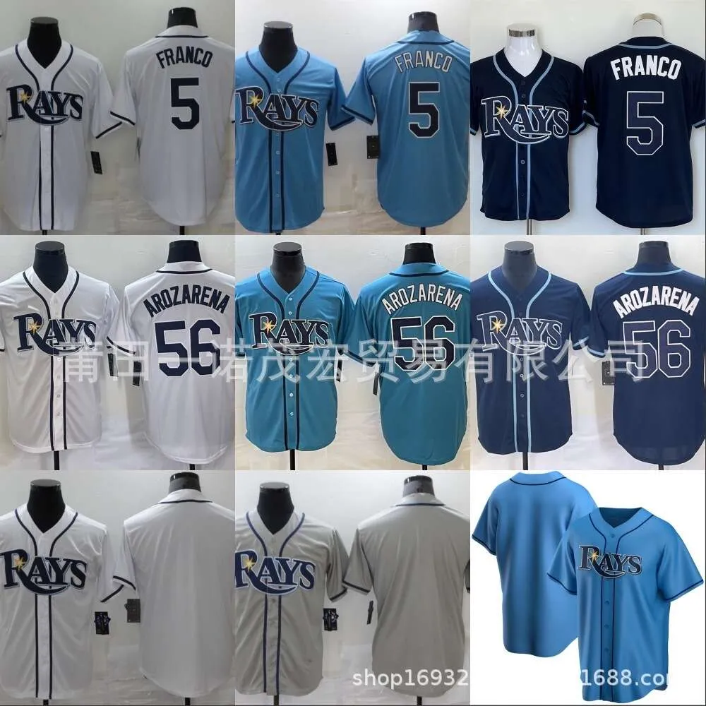 Maglie da baseball Jogging Abbigliamento Jersey Rays Tampa Bay 5# Franco 56# Arozarena