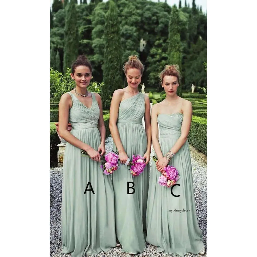 Custom One-Shoulder Ruffle bridesmaid dress - Sleeveless A-Line Prom Party Gown with Strapless V-Neck and Ruched Chiffon - Style 0510 Custom One-Shoulder Ruffle bridesmaid dress - Sleeveless A-Line Prom Party Gown with Strapless V-Neck and Ruched Chiffon - Style 0510