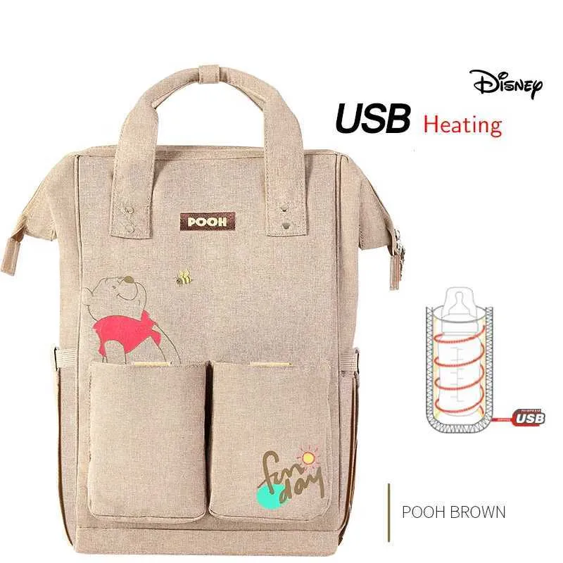 Sacos de fraldas Backpack Backpack Isolamento USB Isolamento Aquecimento de Mamãe Mummy Mudança de Bolsas para Babias Mom Mom Mãe Oxford Bolsas T240509