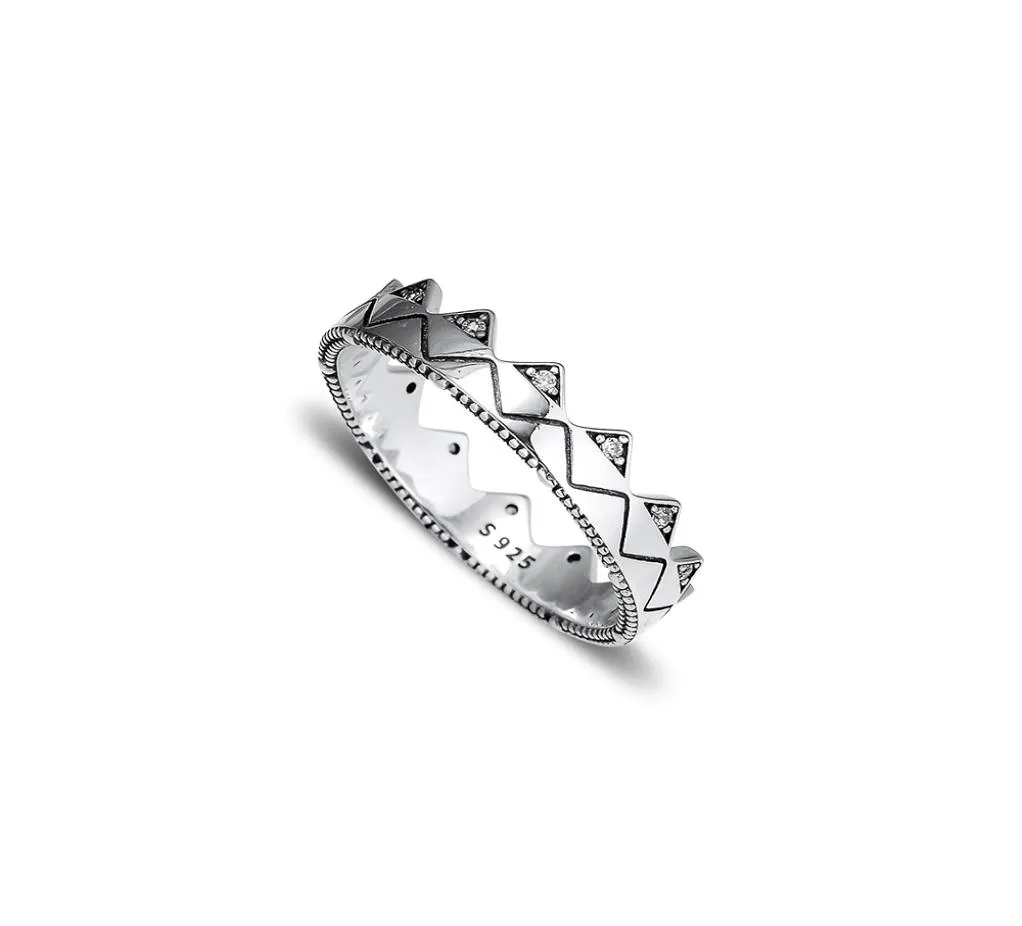 2019 Nouveau 925 Anneaux en argent sterling anneau de couronne exotique Anneau de mariage de mode originale Bijoux de bricolage pour femmes4163585