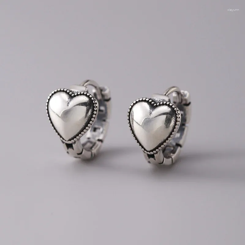 Studörhängen 925 Sterling Silver Heart Ring for Women Wedding Luxury Piercing smycken vänner gåva saker med
