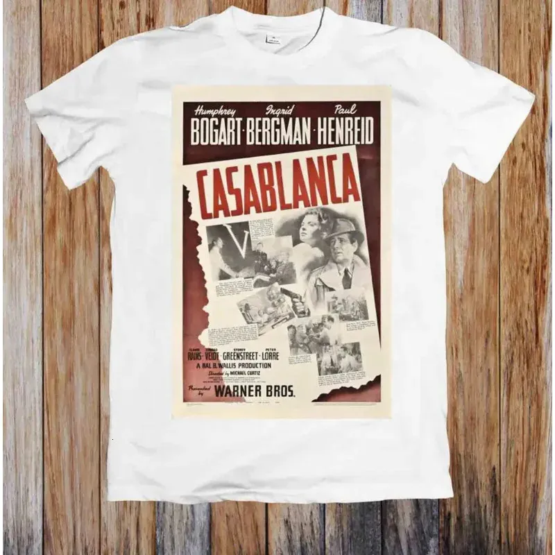 Casablanca 40s Movie Poster unisex Tshirt Fashion Men Design Summer Cool Tees 240426