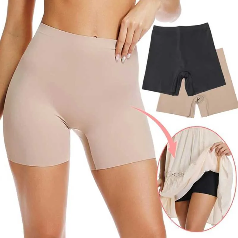 Midje mage Shaper Ultra Thin Womens Pants Ultratunna shorts Hög midja och bukkontroll veckade kanter Sömlös formning för flickor Q240509