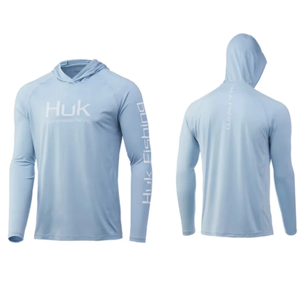 Summer Huk Fishing Ropa para hombres Manga larga Jersey Camisa de Pesca Camisetas de color ligero Protección UV Top 240428