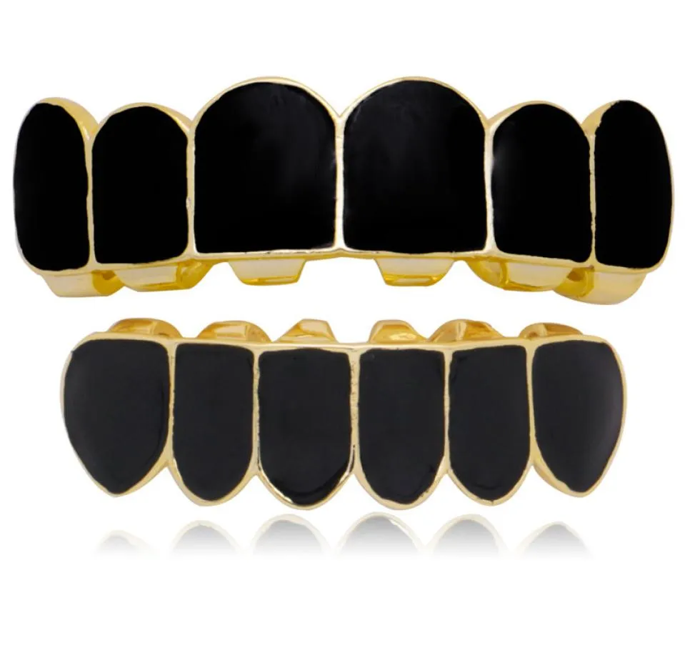 FantasticDreamer entier de dents noires personnalisées grillz Set top bottom grils dentaires Hip Hop Bijoux dentaire Body Bielry America 2325632