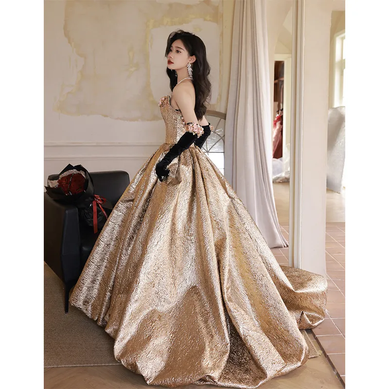 gold beaded mother of the bride dress Gold-Beaded Navy Blue Long Prom Dress by Faviana Navy/Gold / 2