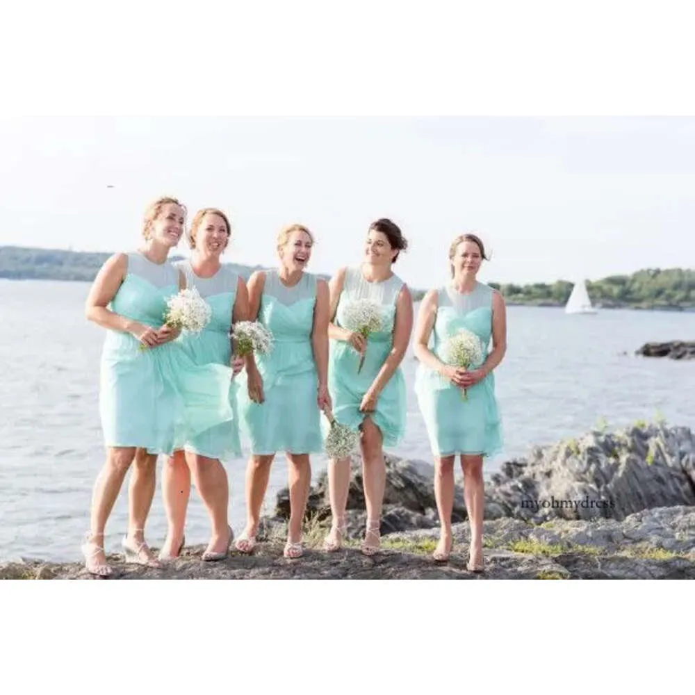 teal bridesmaid dresses knee length Alfred Angelo 7041s main image 1