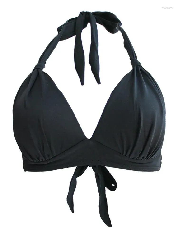 Kvinnors badkläder Big Chest Bikini Single Top Strap Solid Color No Steel Rim Baddräkt Sexig tjej