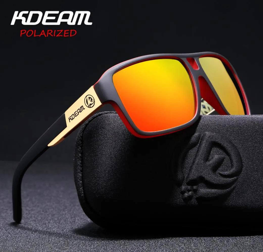 Kdeam Polaroid Goggles Men Sport Eyewear avec Case Hard Square Sunglasses Femme Marque Driving Polarising Lunes Outdoor KD5201122306