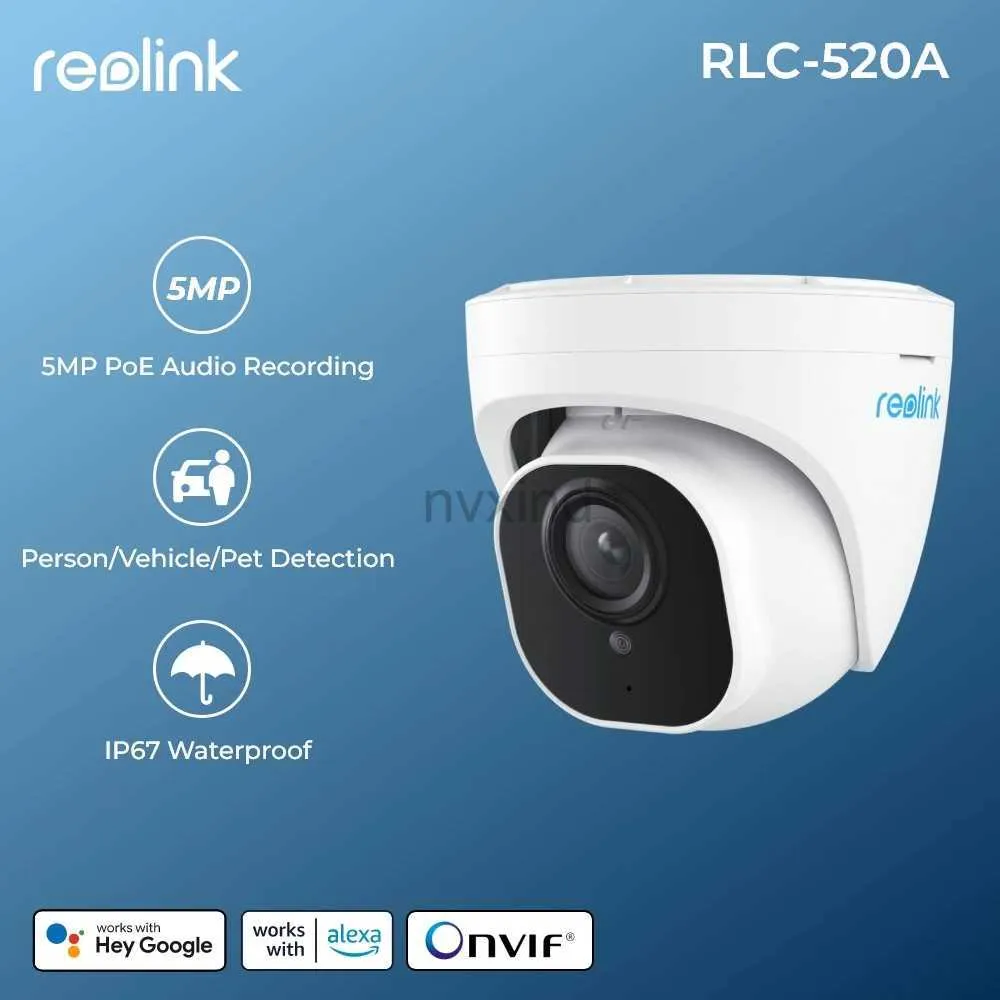 Telecamere IP Reolink Intelligent Security Camera 5MP Poe Outdoor Night Vision Night Vision IP Camera di monitoraggio del rilevamento umano/veicolo RLC-520A D240510