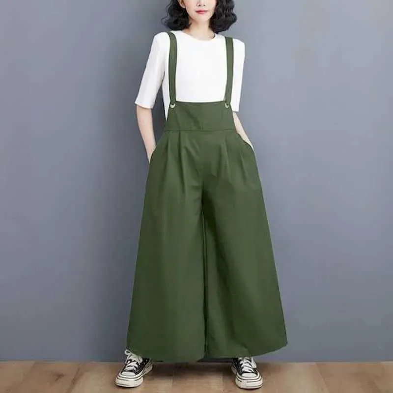 Tute da donna Rompers in cotone Linen Playuits Women Casual One Piece Outfit Women Korean Fashion Suitsuits Cross Pants Mathnions for Women Absdow Y240510