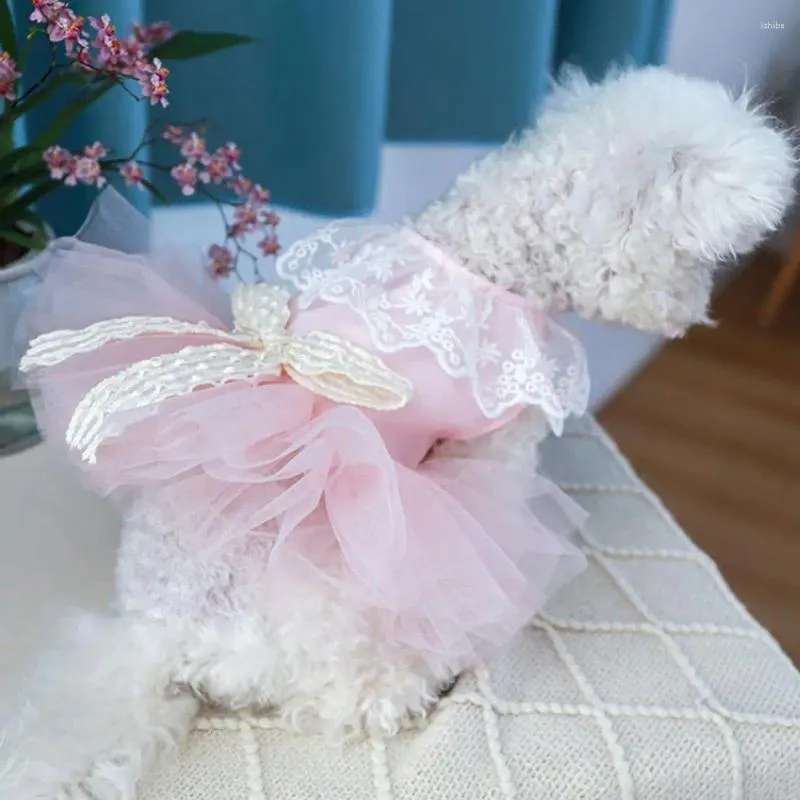 Hundekleidung Schöne Kleidungshaut-Touch-Haustier Single Breasted Dress-up Welpe Kätzchen Prinzessin Hochzeit