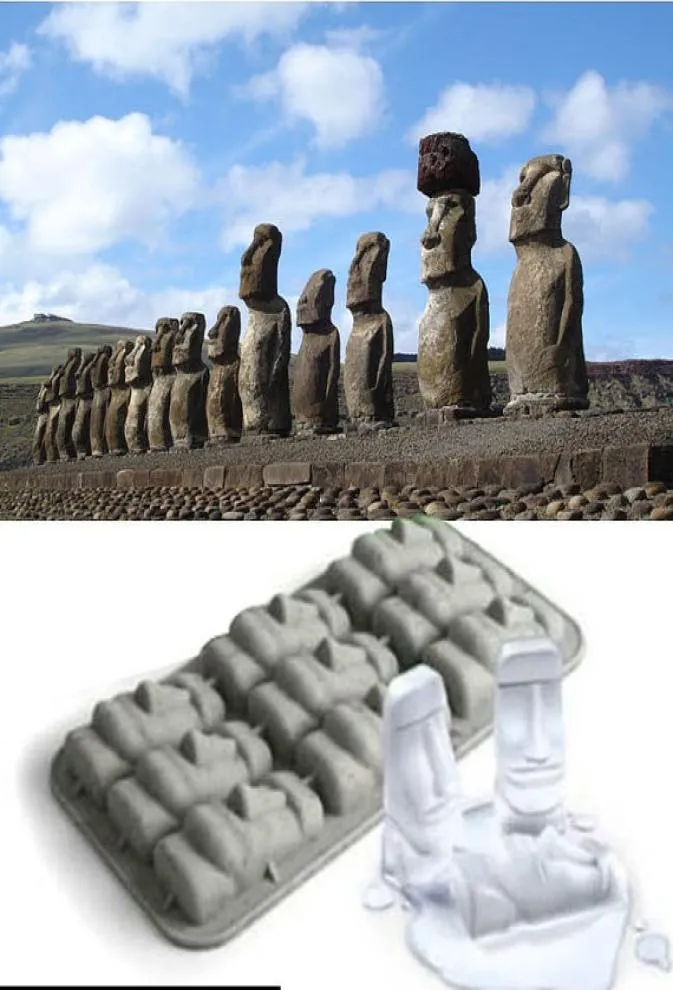 Easter Island Statuen Kuchenform Flexible Silikonseife Form für handgefertigte Seife Kerze Süßigkeiten Backware Backform Küchenwerkzeuge IC1030872
