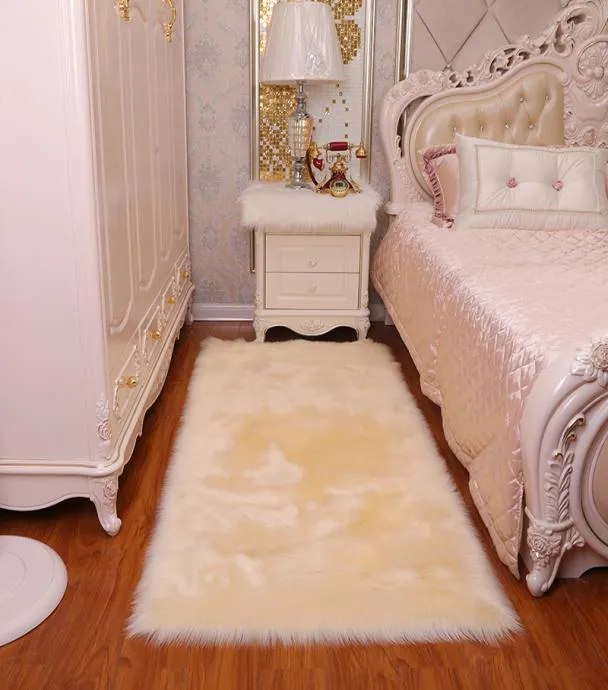 Плюшевая ковровая спальня имитация мех имитации шерстяного прикроватного нерегулярного одеяла