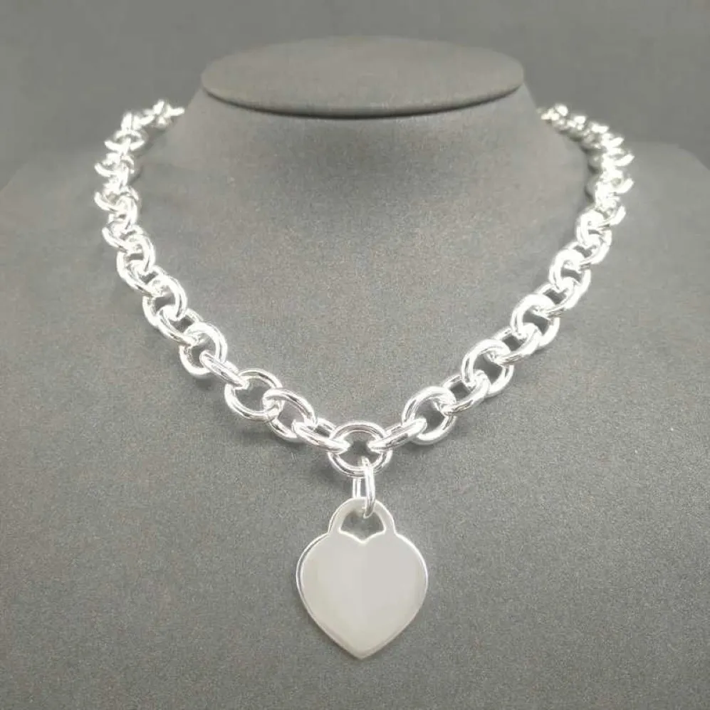 S925 Sterling Silver Necklace for Women Classic Heart-shaped Pendant Charm Chain Necklaces Luxury Brand Jewelry Necklace 179P
