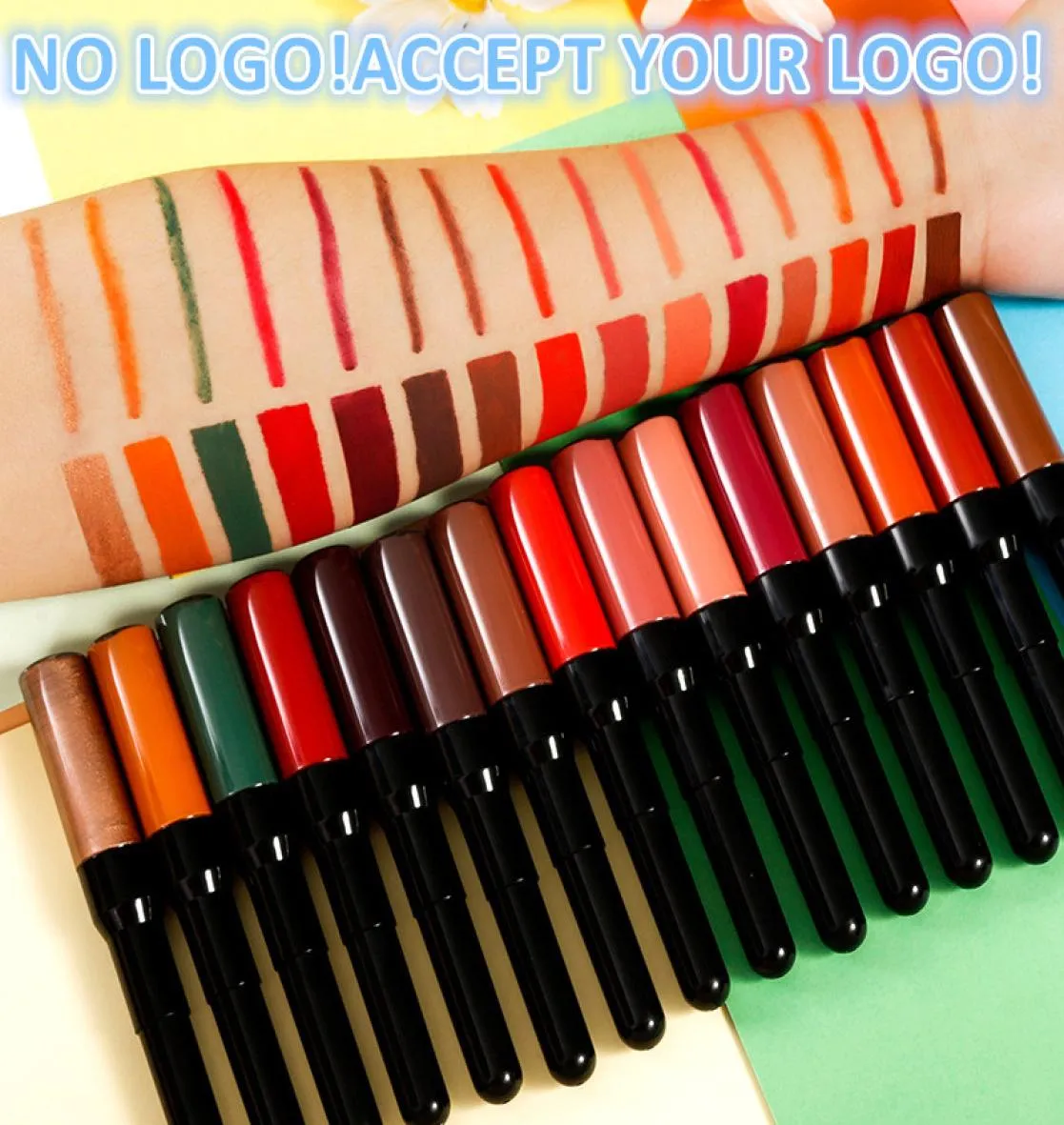 Aucune marque 2in1 LIP CURN MATTE Lipstick imperrophétre de longue durée Lépliner Acceptez votre logo Printing2492159
