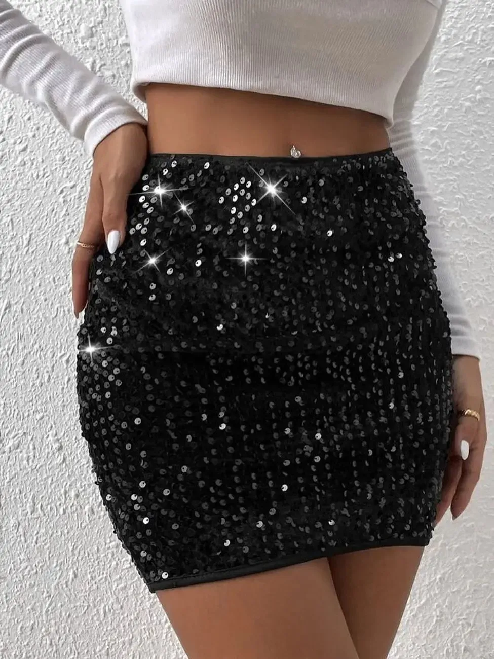 Sequin skirt bodycon dress hot sale