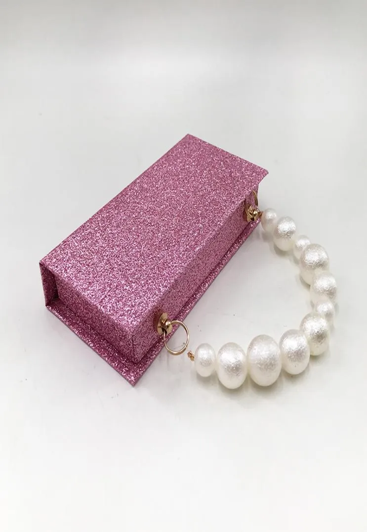 Nya ankomst fransar Boxkedjor ögonfransar Packing Pearl Chain Case Pretty Custom Eyelash Boxes Without Lash5022629