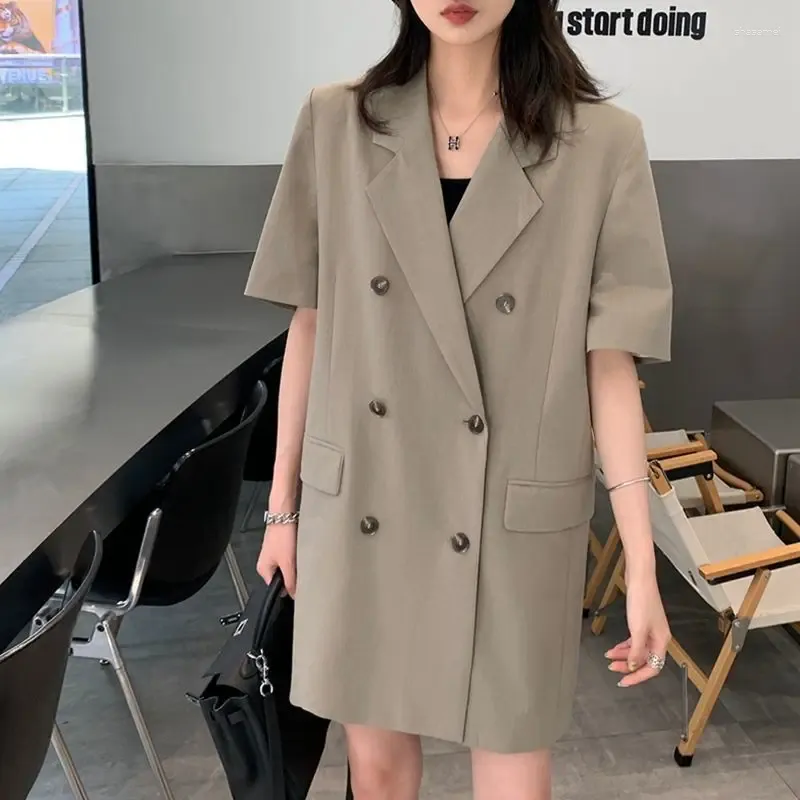 Trench da donna Cappotto per vento a vento abito oversize per donne Abiti casual giacche a manica corta Overpo di capispalla vintage