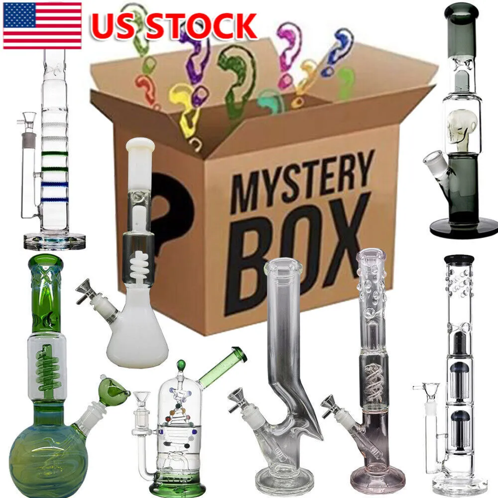 1pc aveugle Boîte au narahida Pipe d'eau en verre épais en verre bang bubbleur bongs box aveugle + bol