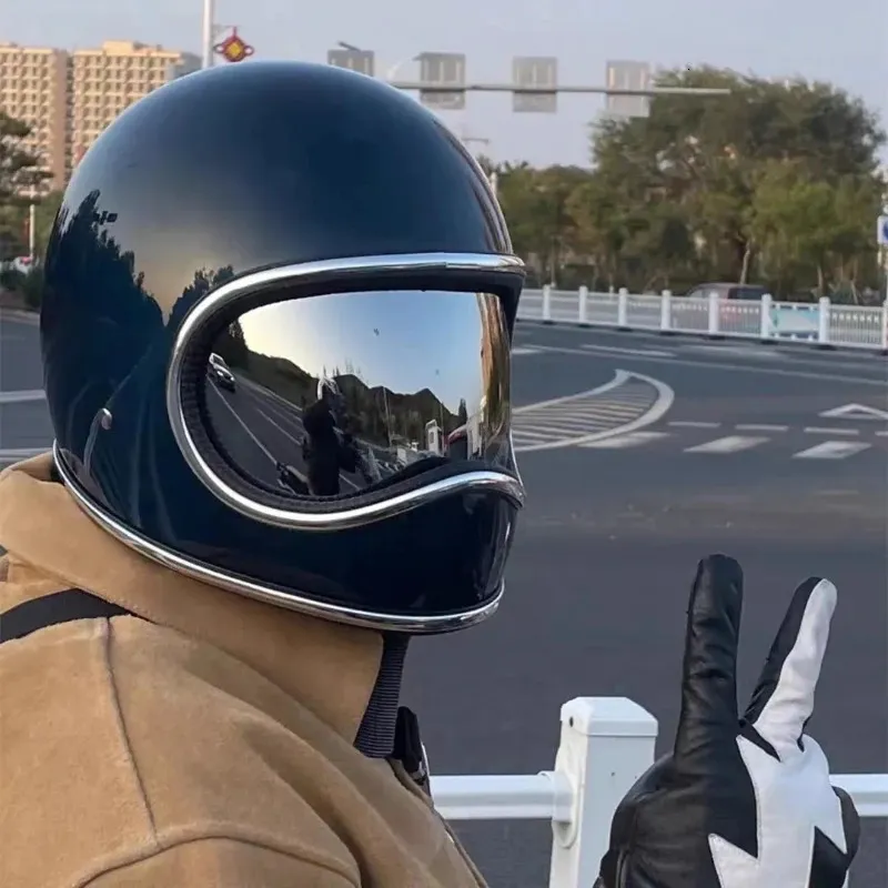 Винтажный мотоцикл шлема Япония Технологическое стекловолокно Shell Moto David 2 Series Rider Gears Korea Comecates 240509