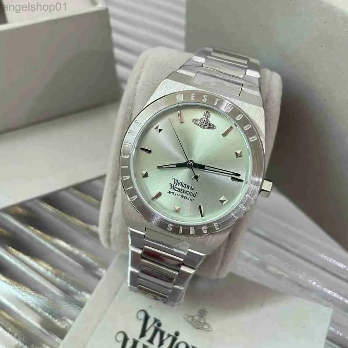 West Empress Witwe Watch 1 High Edition Mint Green Modern Style Fashion Elegant Vielseitig mit einem kompletten Boxi3YP geliefert