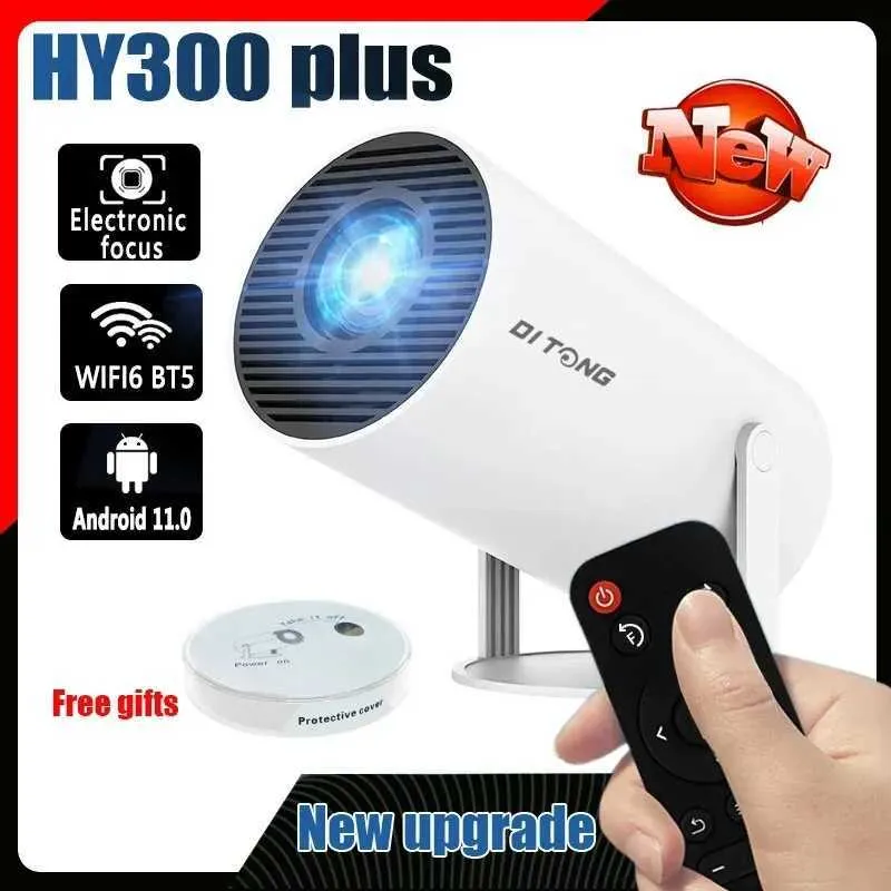 أجهزة العرض Ditong Hy300 Plus HD Projector Portable 4K 1280x720p Android WiFi LED Video Home Theater Mobile Mini Game Movie J240509