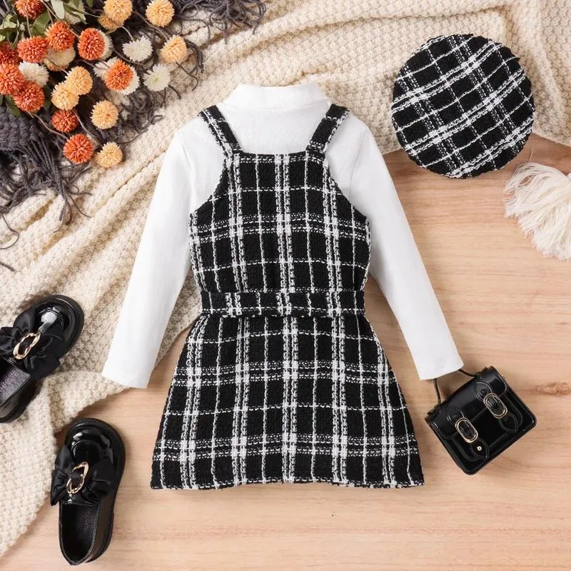 Kledingsets Peuter Baby Girl Fall Winter Kleding geribbeld gebreide trui pullover shirt Suspender rok jurk kerst outfits