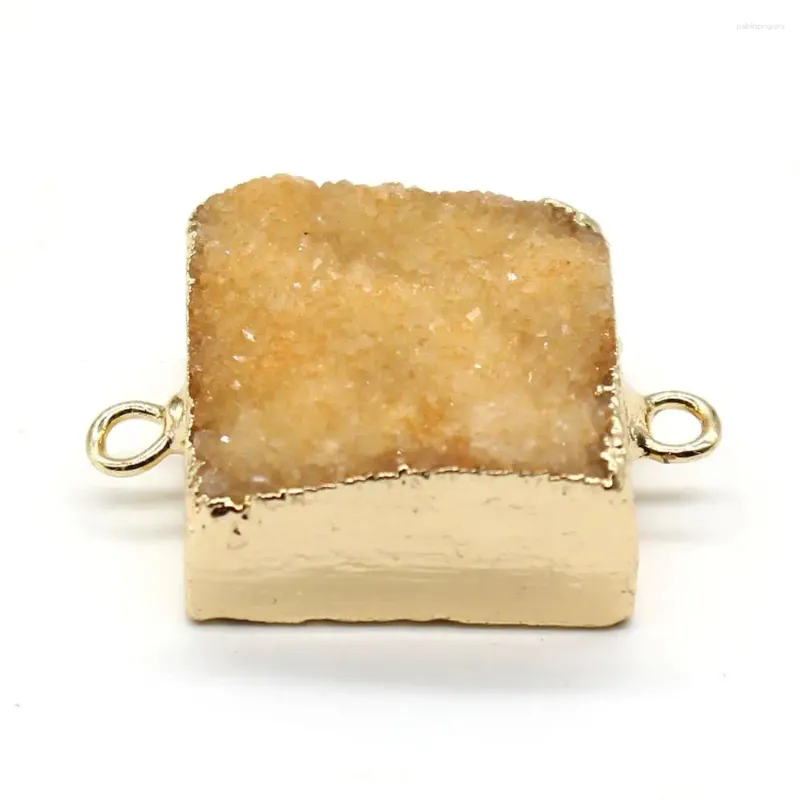 Náhrdelníky s príveskami 100 - unikátne 1 ks svetložltého zlata, nepravidelný tvar, obdĺžnik, farbené kryštálmi, mnoho farieb, dvojité_voghion.com