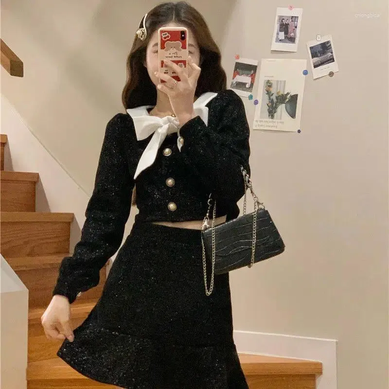 Skirt Simple Autumn Outfits Autumn Red Dress Set: Fashion Outwear