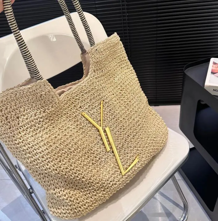 Designer Straw Bag Beach Tote Tas Tas Hollow Handtas Bag ICARE Lafiet Strawed plus grote boodschappentas voor vrouw Mens Fashion Bag Designer Vakantie Crossbody Bag