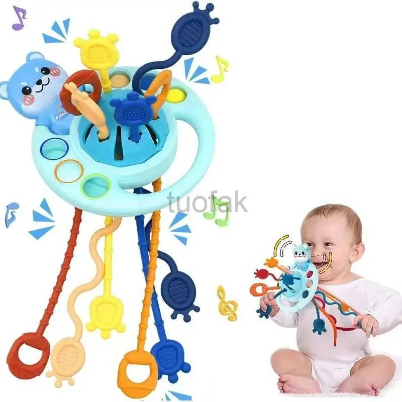 Zähler Spielzeug Montessori Entwicklung Baby Rassel Teether Toys Silicon Stringspiel Baby Spielzeug 1 Jahr Zähne Spielzeug 6 12 Monate D240509