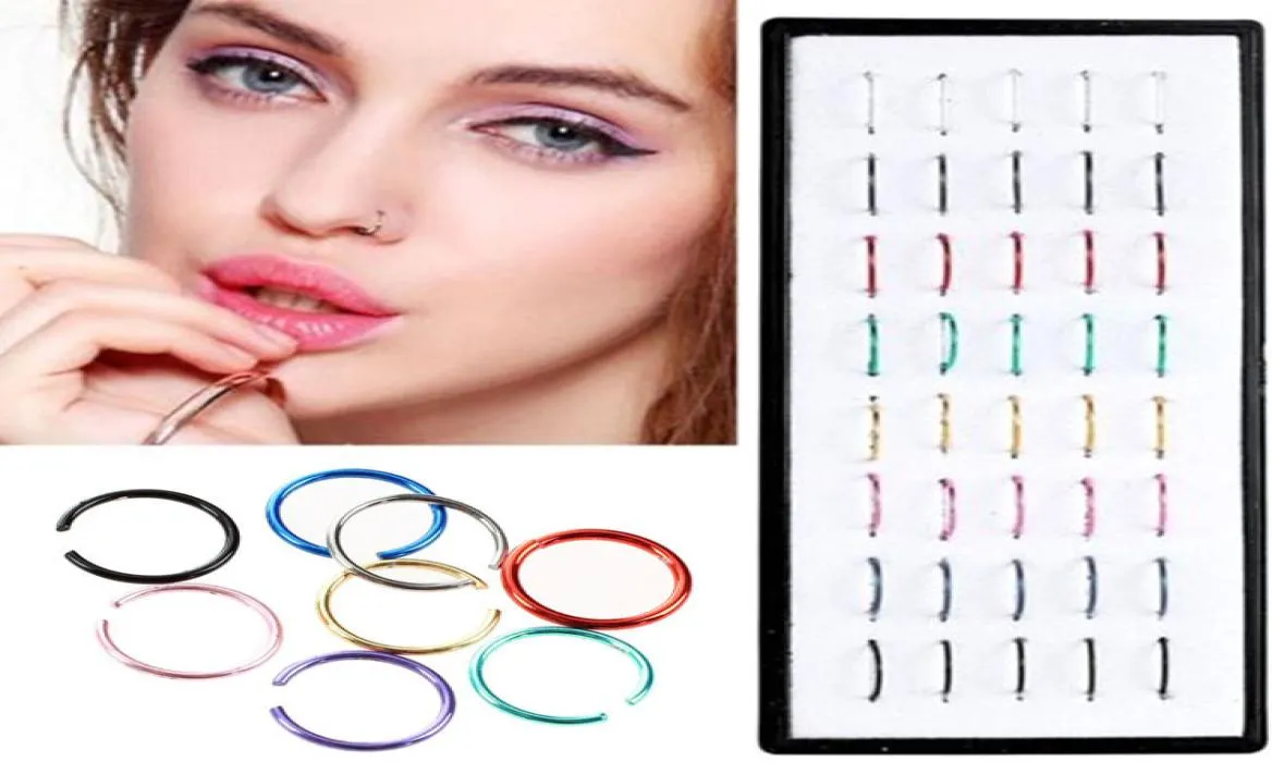 40 PCSSET sexy Clip del cerchio di anello naso finto su gioielli con corpo a cerchio naso non piercing unisex non piercing4208157