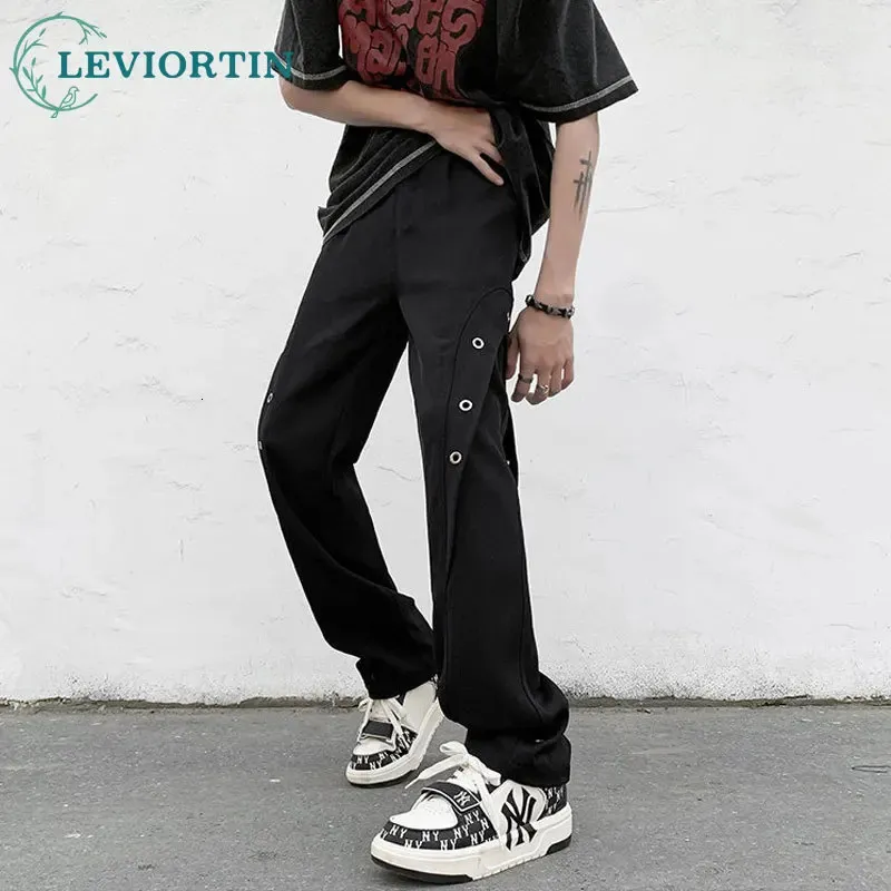 High Street Ice Silk Drape Hosen für Männer Streetwear Nietendekoration Baggy lässige Overalls Lose übergroße Hosen Y2K Unisex 240430