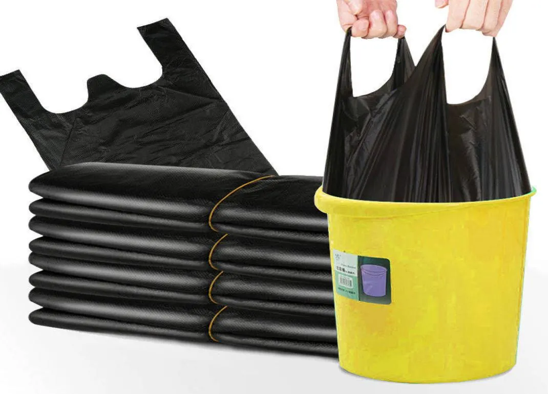 50pcslot刻まれた黒いゴミ袋ゴミ袋廃棄物バスケットビンゴミ貯蔵バッグ