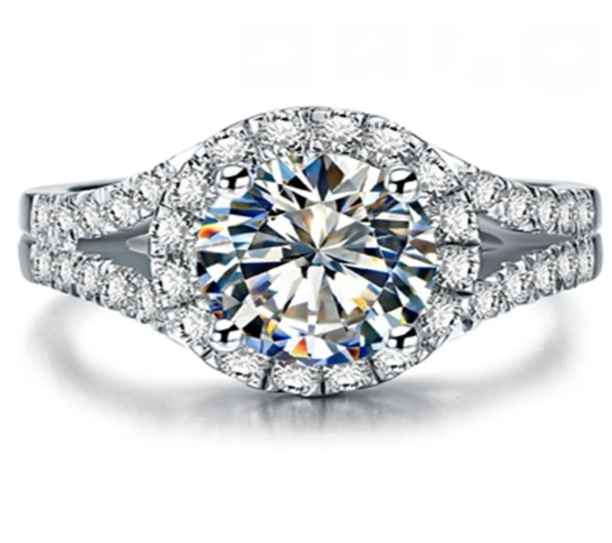 Test de beauté positif 2ct 8 mm de Moissanite Diamond Ring S925 Bijoux de fiançailles pour femmes4178447