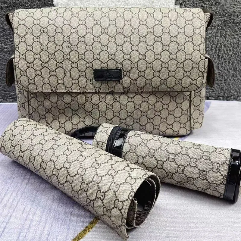 3 Piece Diaper Bag Large Capacity Waterproof Designer Mom Bag for 2024 Multi Function Outdoor Travel Maternity Tote