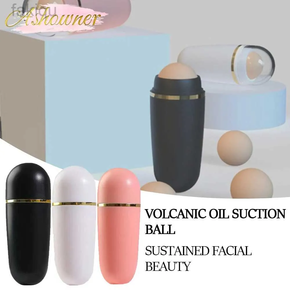 Cleaning Facial oil suction roller natural volcanic stone massage body stick makeup facial skin care tool facial pore cleaning oil roller d240510