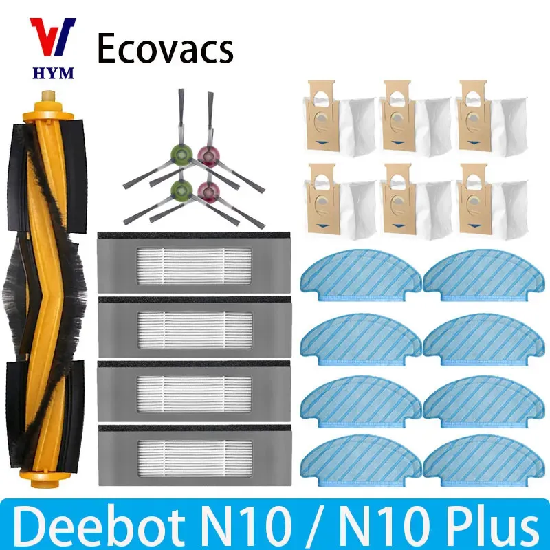 Voor Ecovacs Deebot N10 Plus Robot Vacuümreiniger Hoofdzijde Borstel HEPA Filter MOP DUIK DUIST ZAK VERVOLGENDE PARTEN 240510
