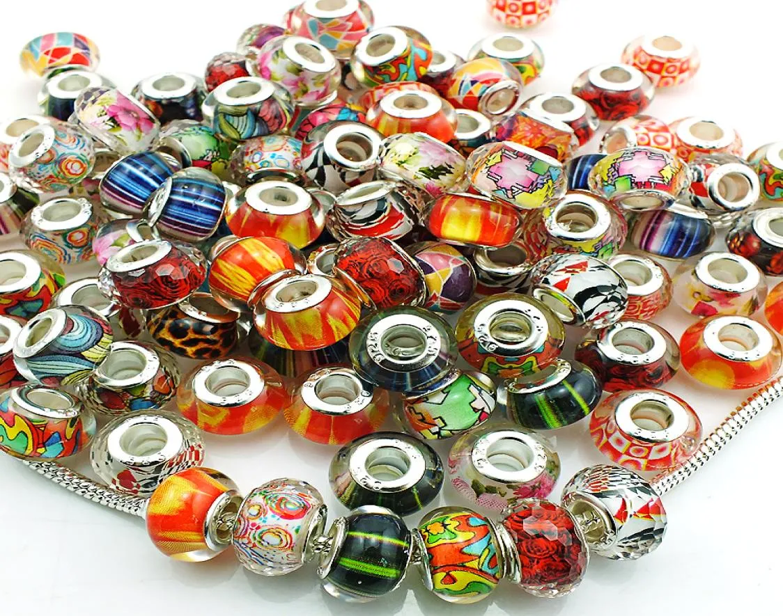 Mix Fashion Handmade Lampwork Big Hole Perlen DIY Europäische Markenarmbänder Lose Perlen Schmuckzubehör9744300