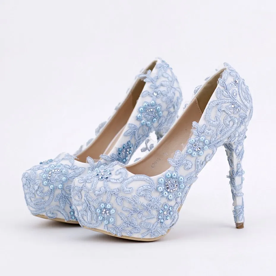 Blue Lace Prom Those обувь ручной работы с вареньем для свадьбы на свадьбе