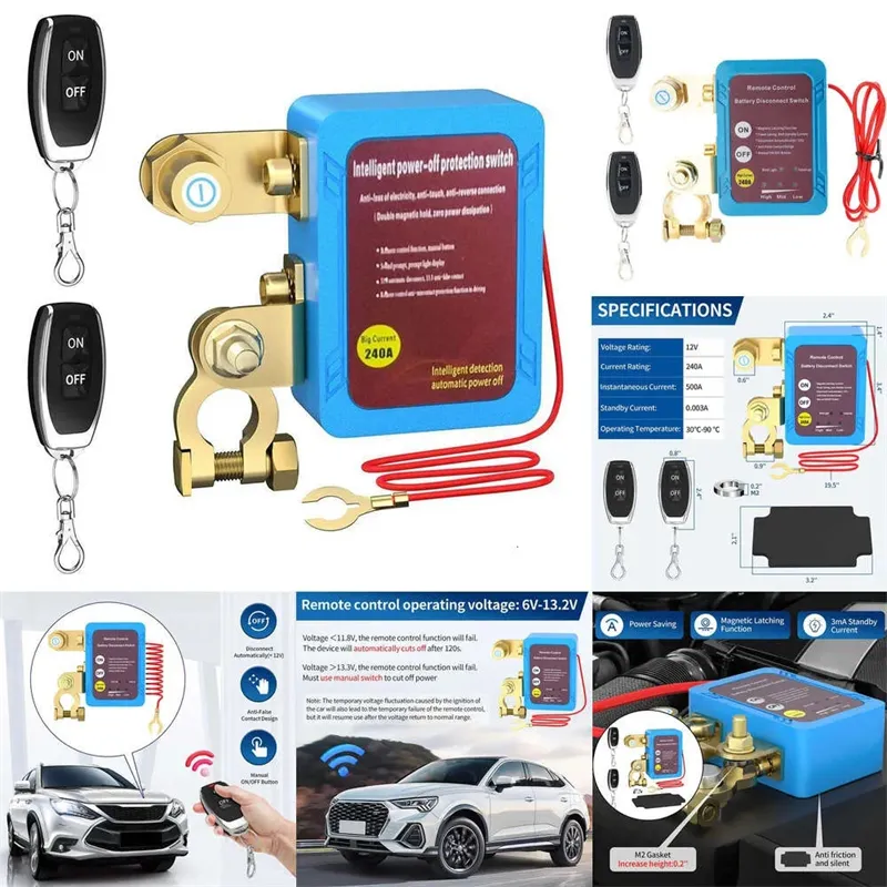 Remote Cut Off Switch Automatic Power Shut Off Cut Off Switch Remote Control 12V 240A Kill ...