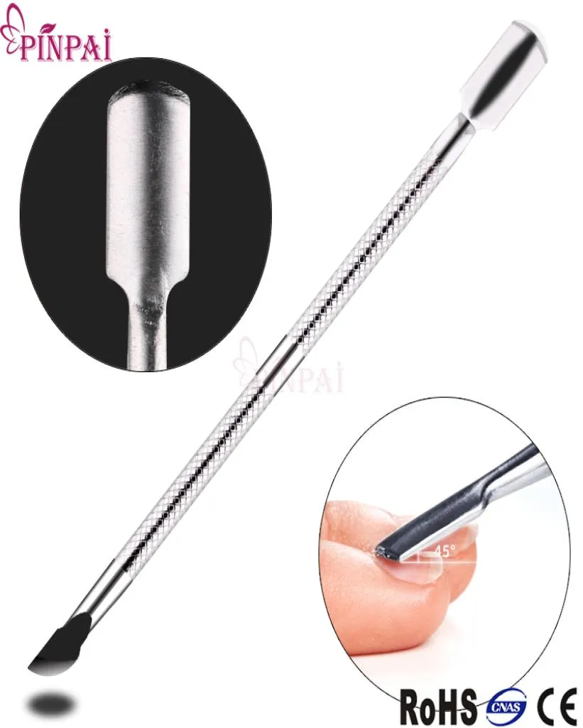 Pro Small Small en acier inoxydable Cuticule Pusher Double Head Spoon Remover Manucure Triminc Cuticule Pusher entier D0209450092