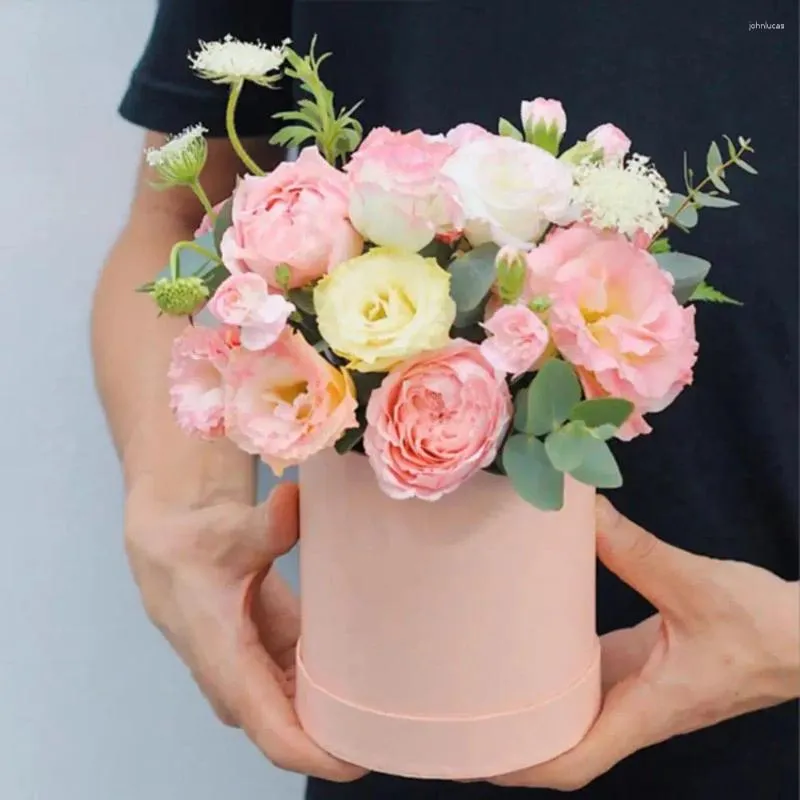 Enveloppe cadeau décoratif conteneur de fleurs élégant coffre d'emballage rond
