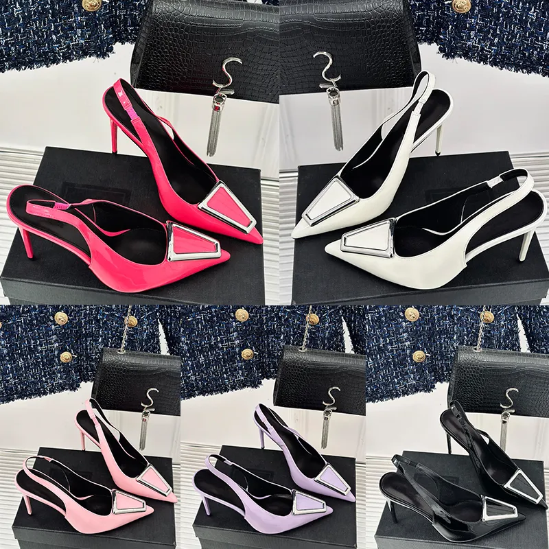 Designer Top Designer High Tach Women 8cm 10 cm Black Pink White Telte Scarpette Stiletto Stile Sexy SEXT PEEP TOE Whiterstress in gomma Punta con scatola con scatola