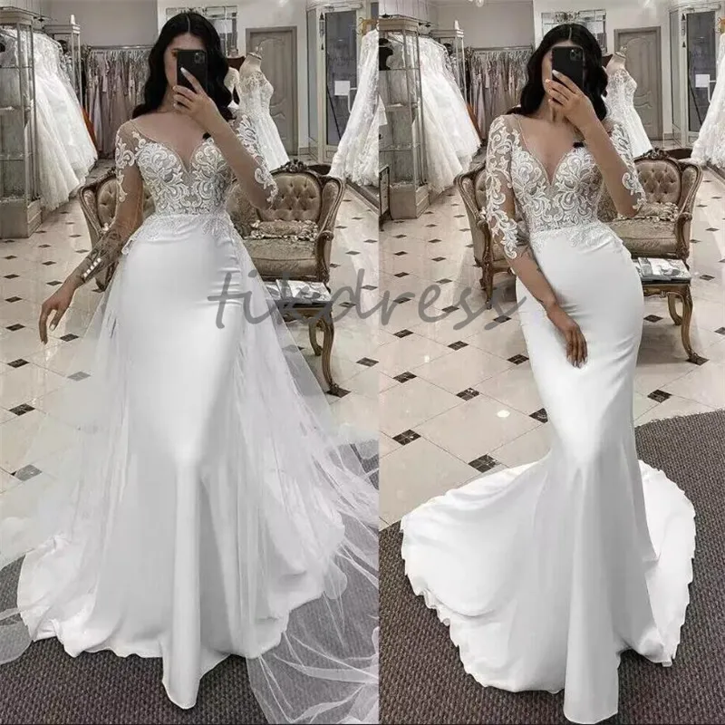Mermaid dress with overskirt store
