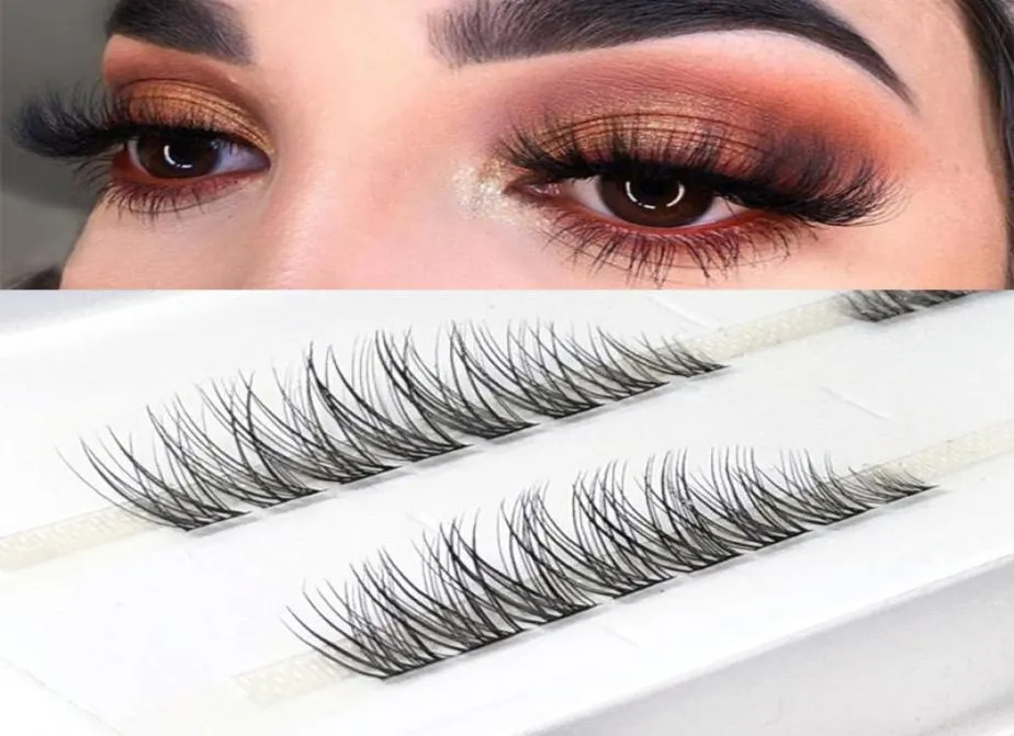 Falska ögonfransar Premade Volume Fans Individual Eyelash 3D Fluffy Single Cluster Segmenterade naturliga fransar för ögonförlängning C Curl 8158207